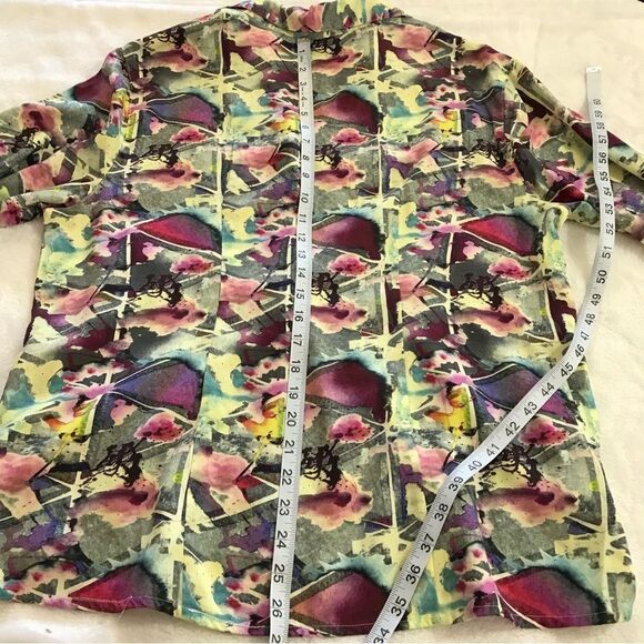 Wyatt Rose abstract art print blouse size XL - Picture 9 of 10